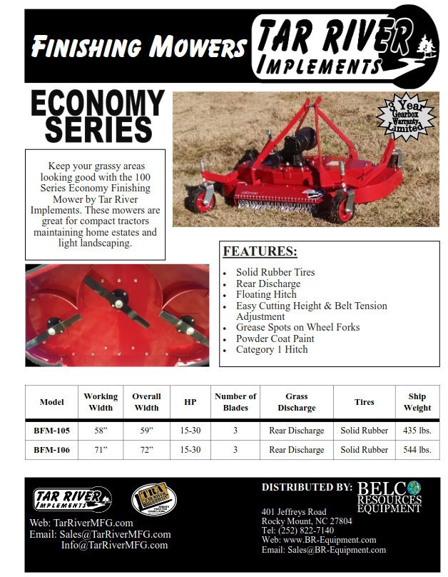 Finishing Mower Literature