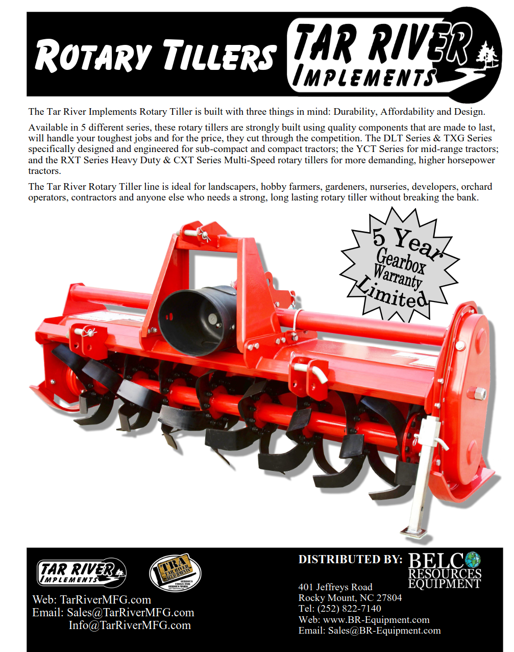 NEW Rotary Tiller Literature